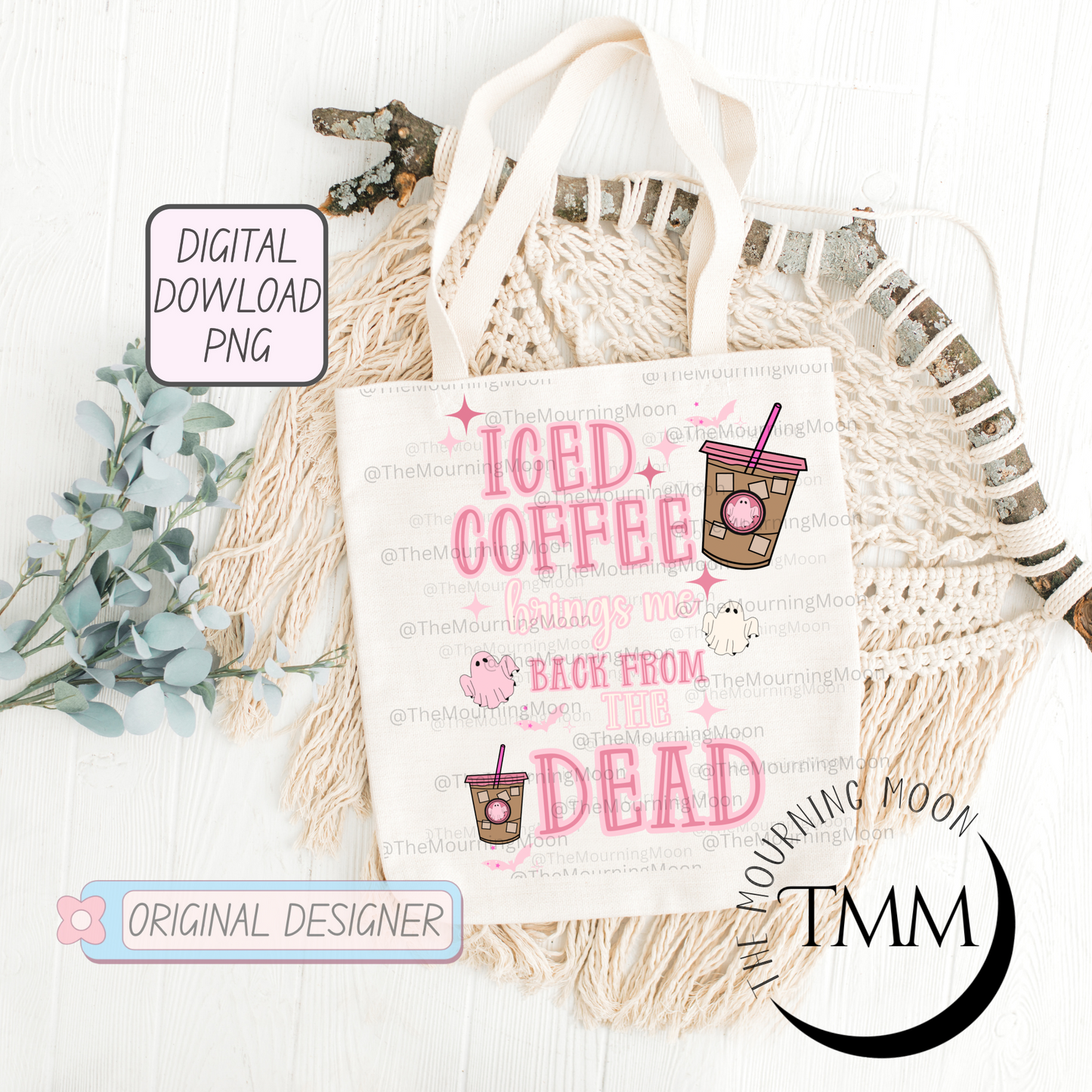 Iced coffee brings me back to life png digital download