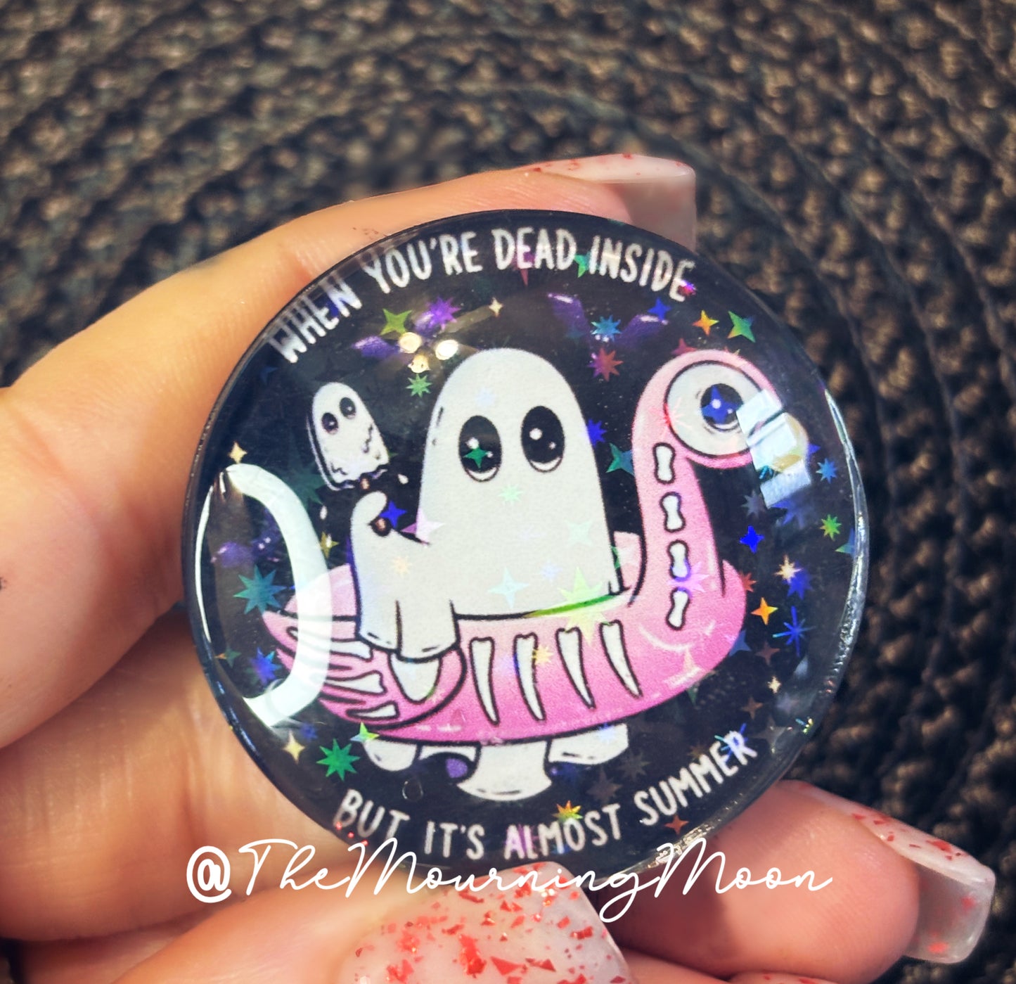 Summer ghost glass dome phone grip