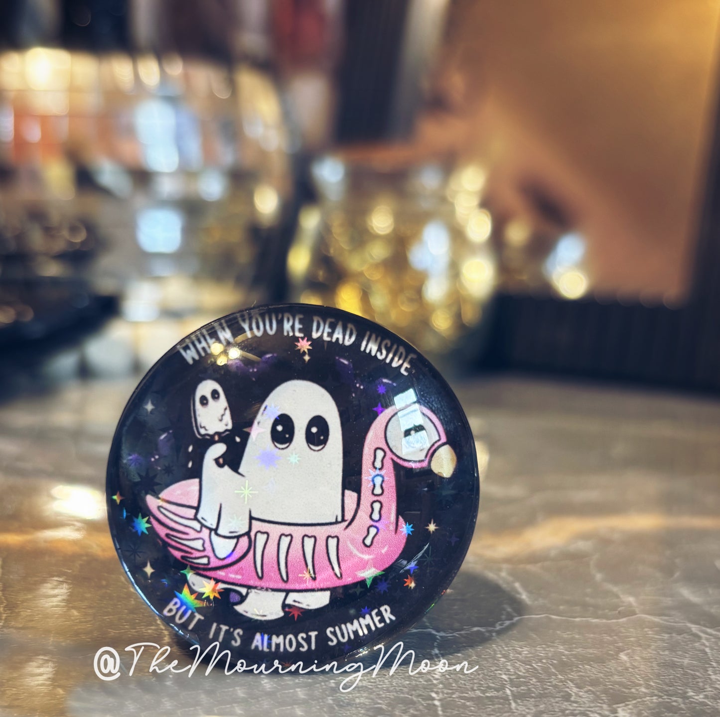 Summer ghost glass dome phone grip