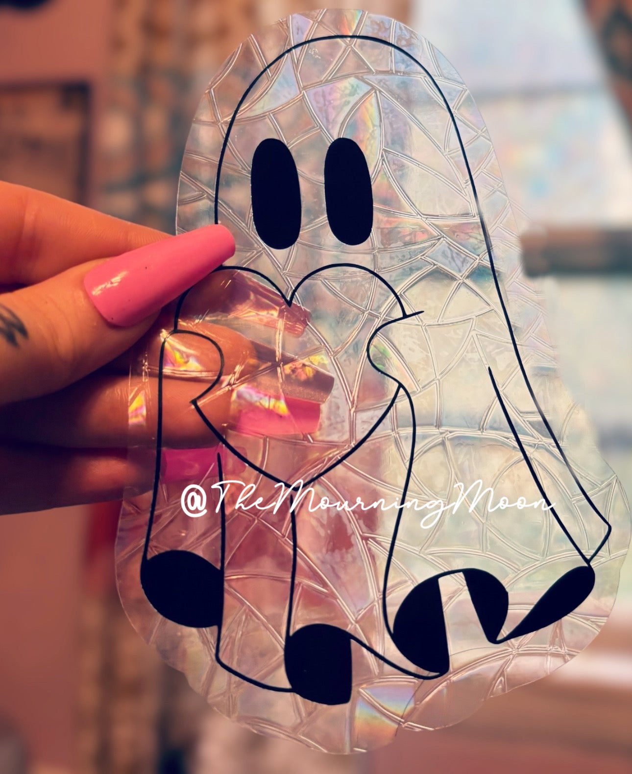 Heart ghost sun catcher window cling