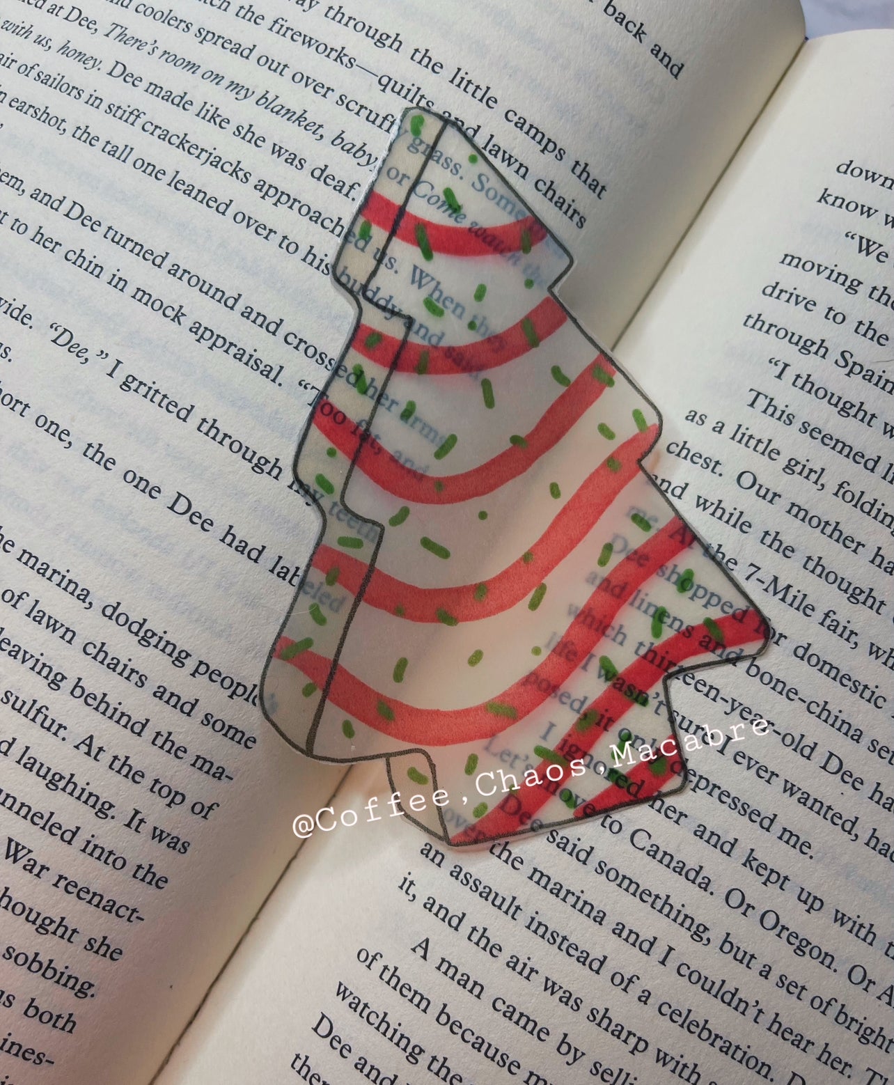 Christmas tree cake bookmark