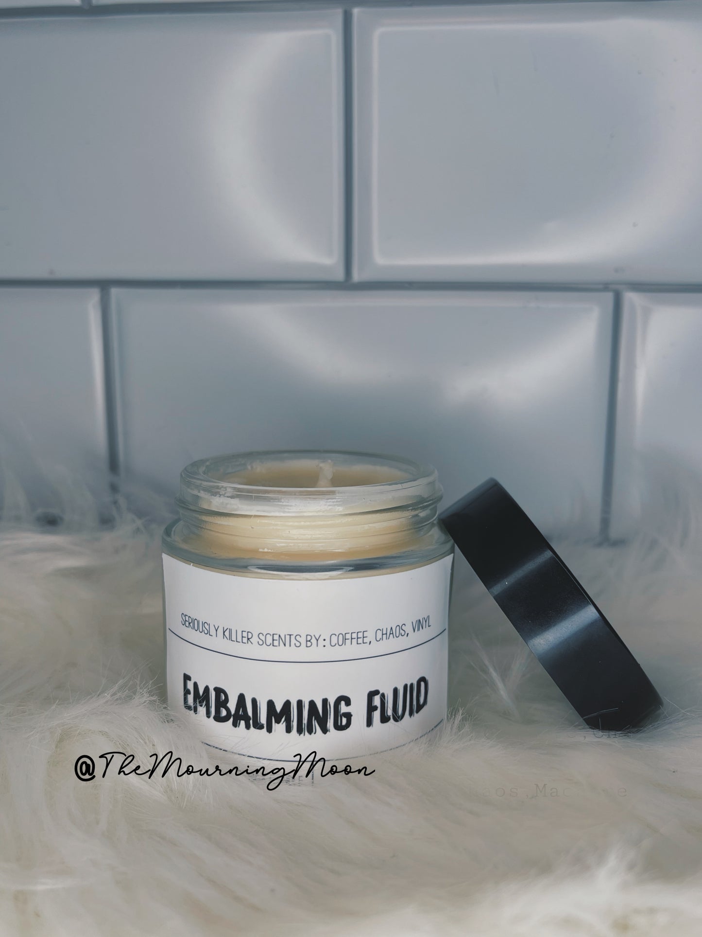 Embalming fluid candle