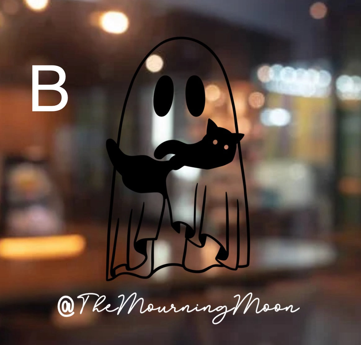 Ghost and cat decal