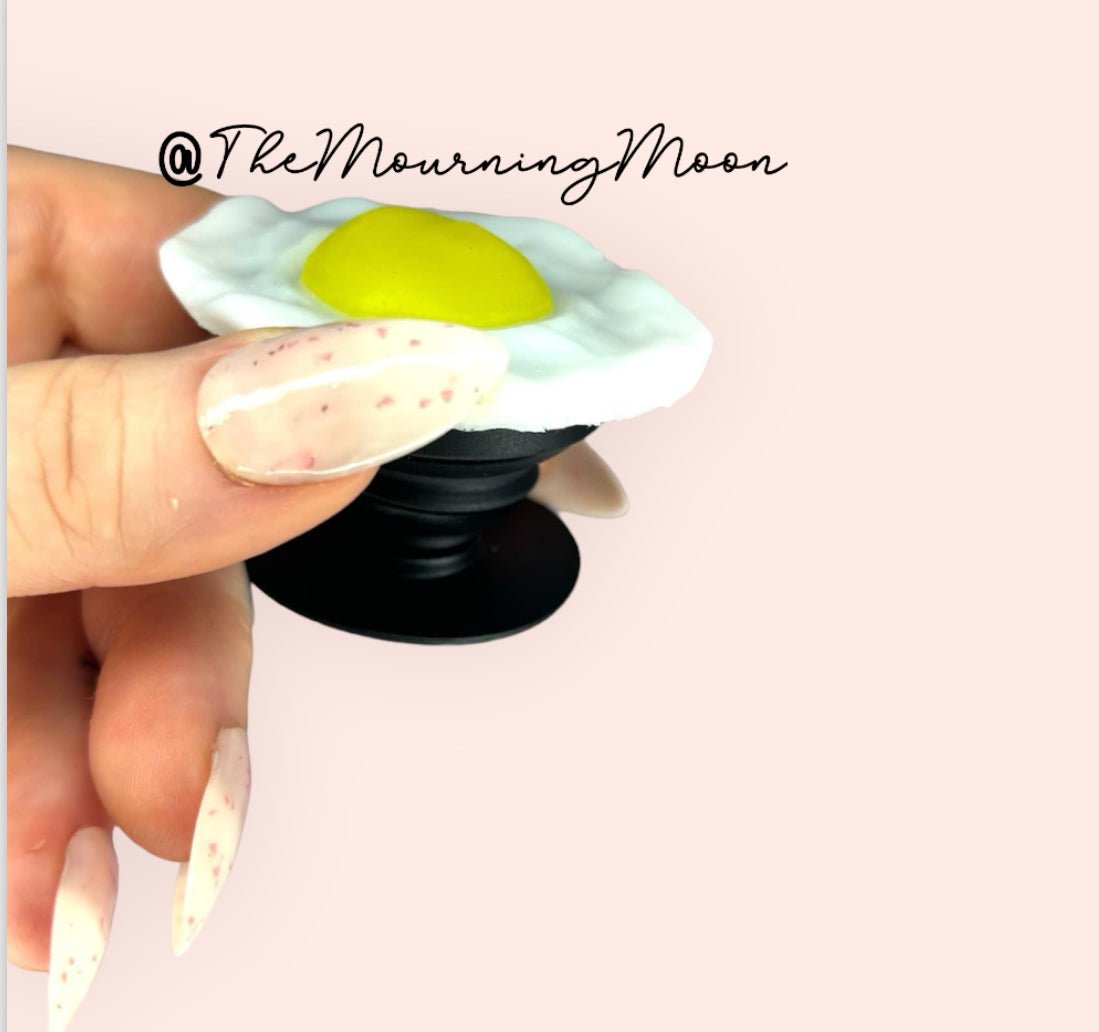 Fried egg phone grip