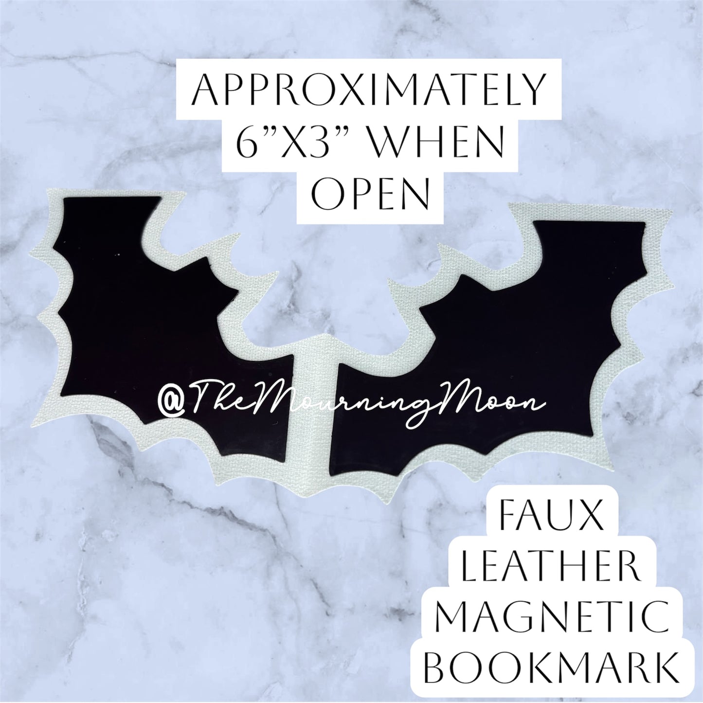 Magnetic faux leather bat bookmark