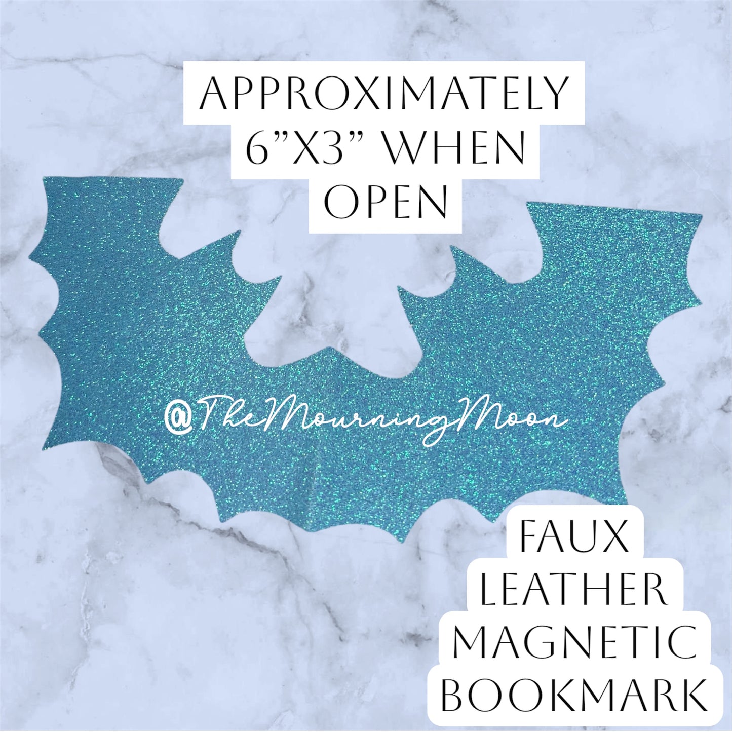 Magnetic faux leather bat bookmark