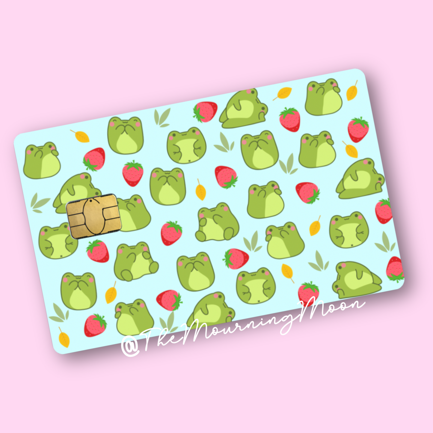 Frogs and strawberries credit card skin
