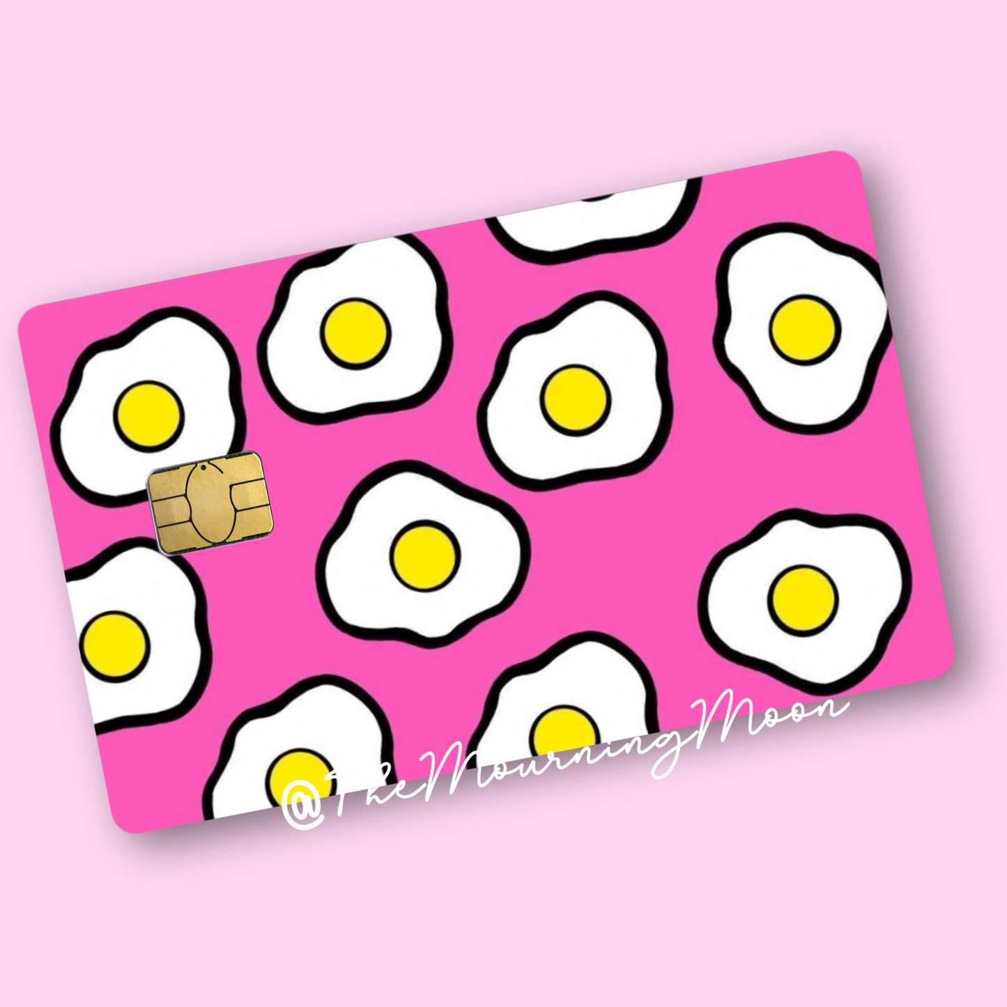 Pink fried egg credit card skin