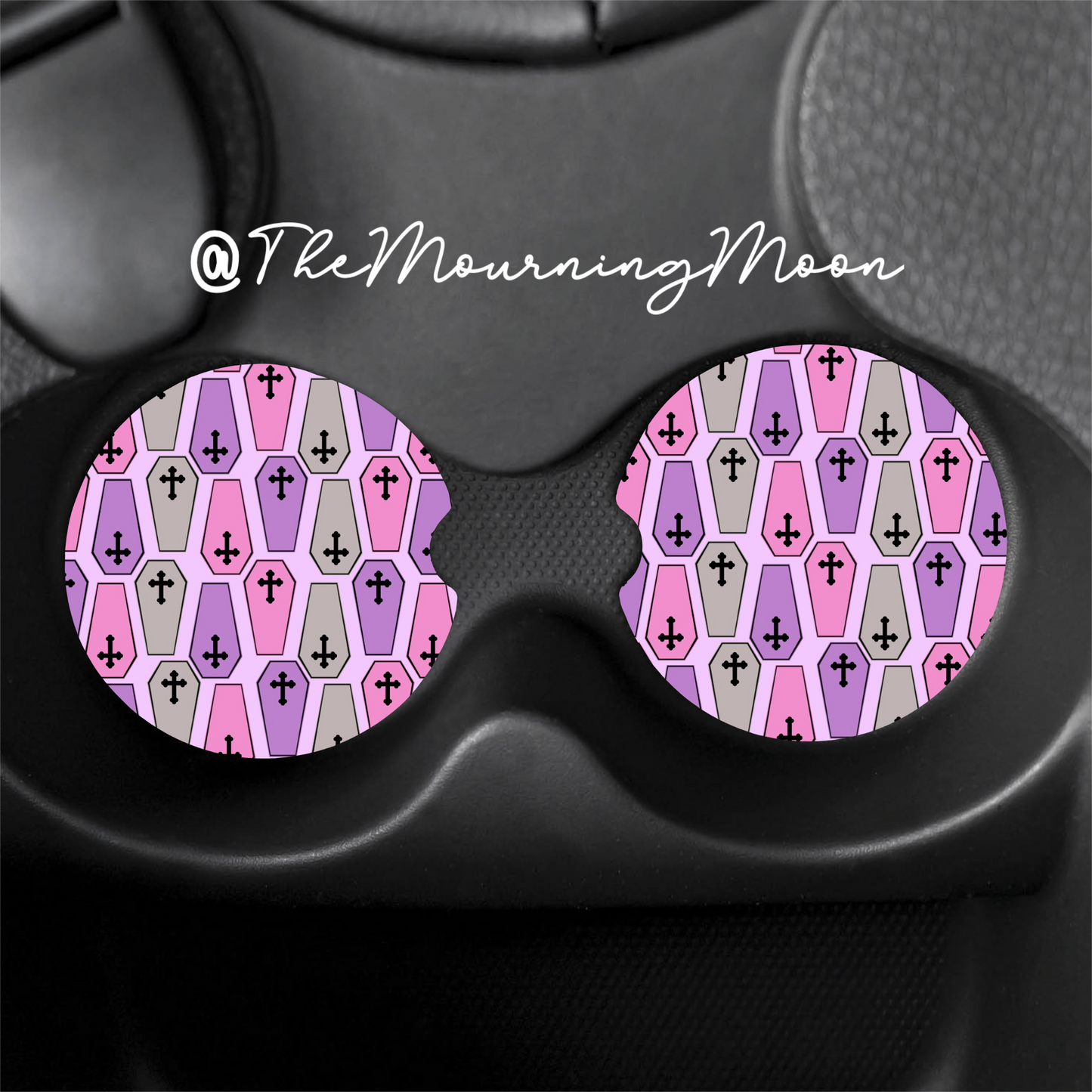 Pastel coffin Car coasters
