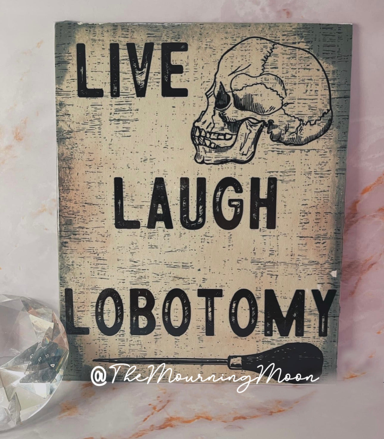Live laugh lobotomy canvas