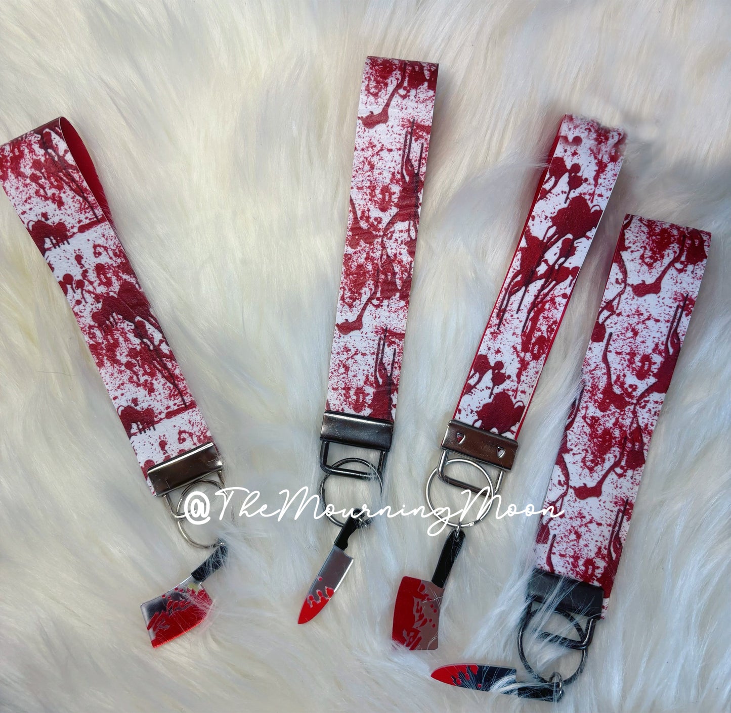 Blood splatter faux leather wristlet