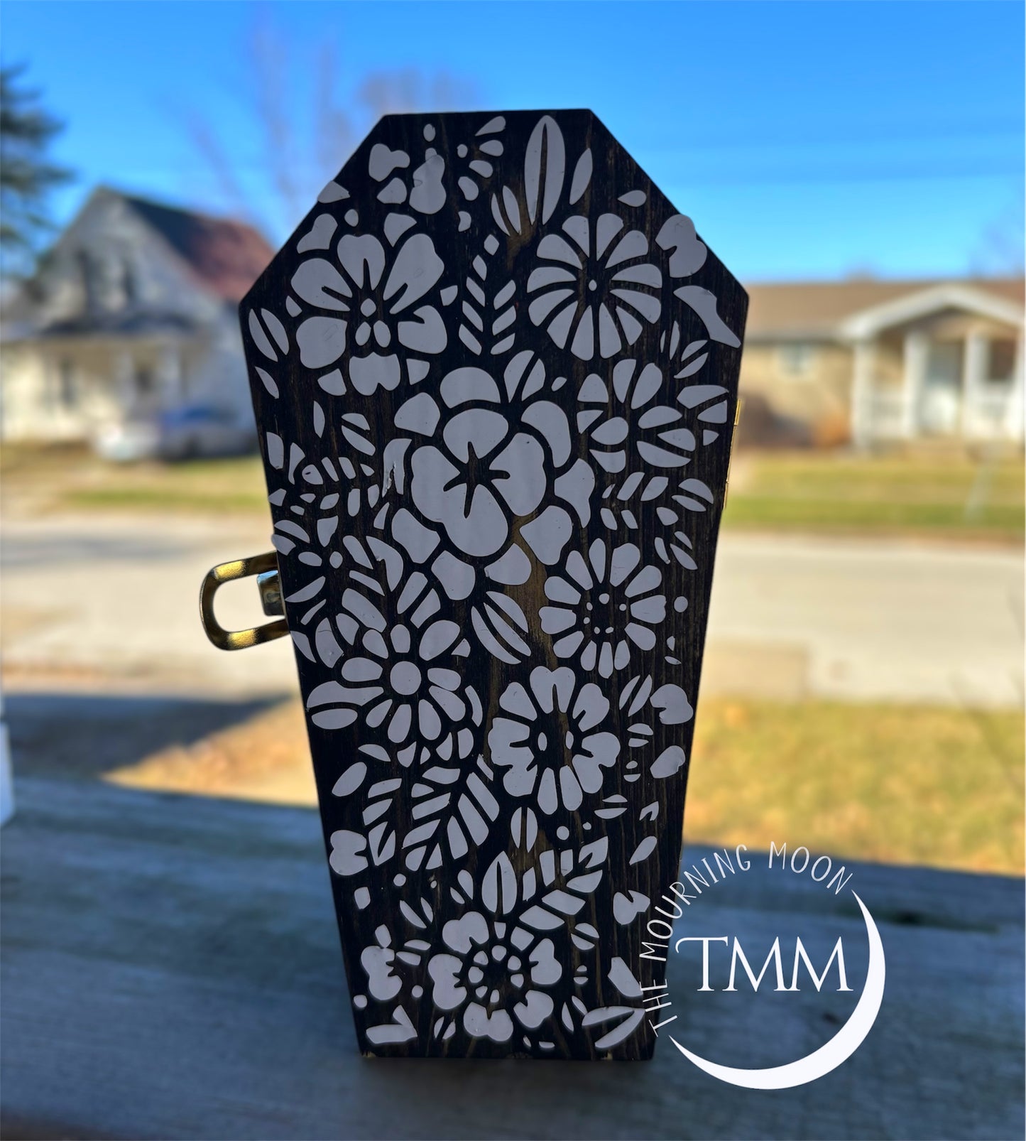 Floral coffin shaped jewelry box