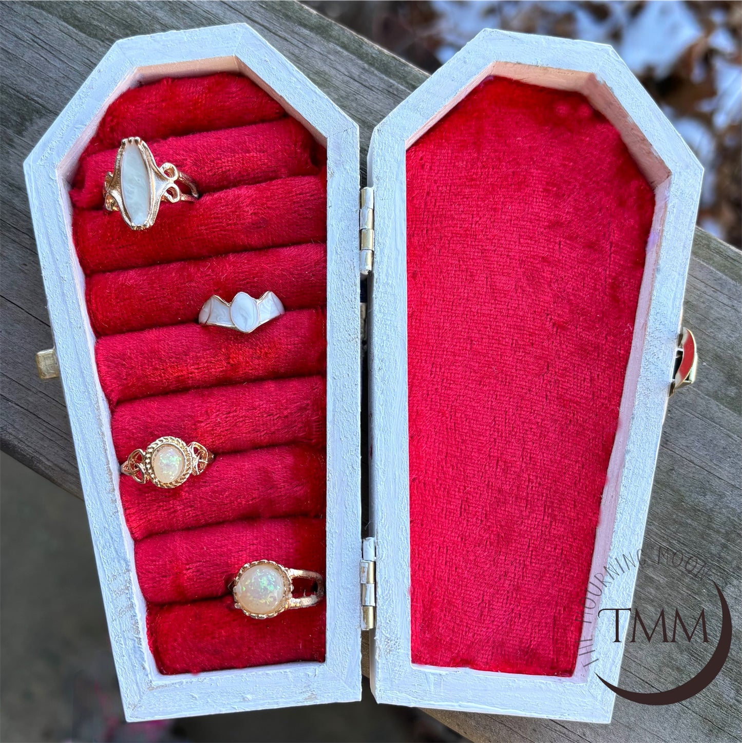 Bloody coffin shaped jewelry box