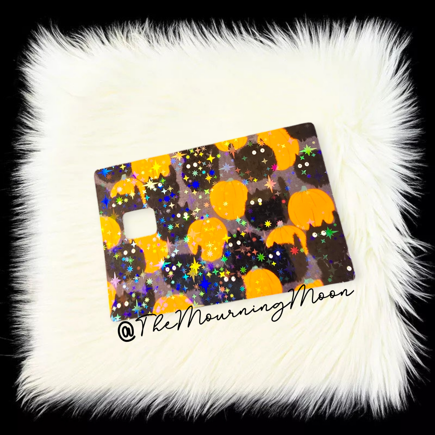 Black cats and pumpkins credit card skin