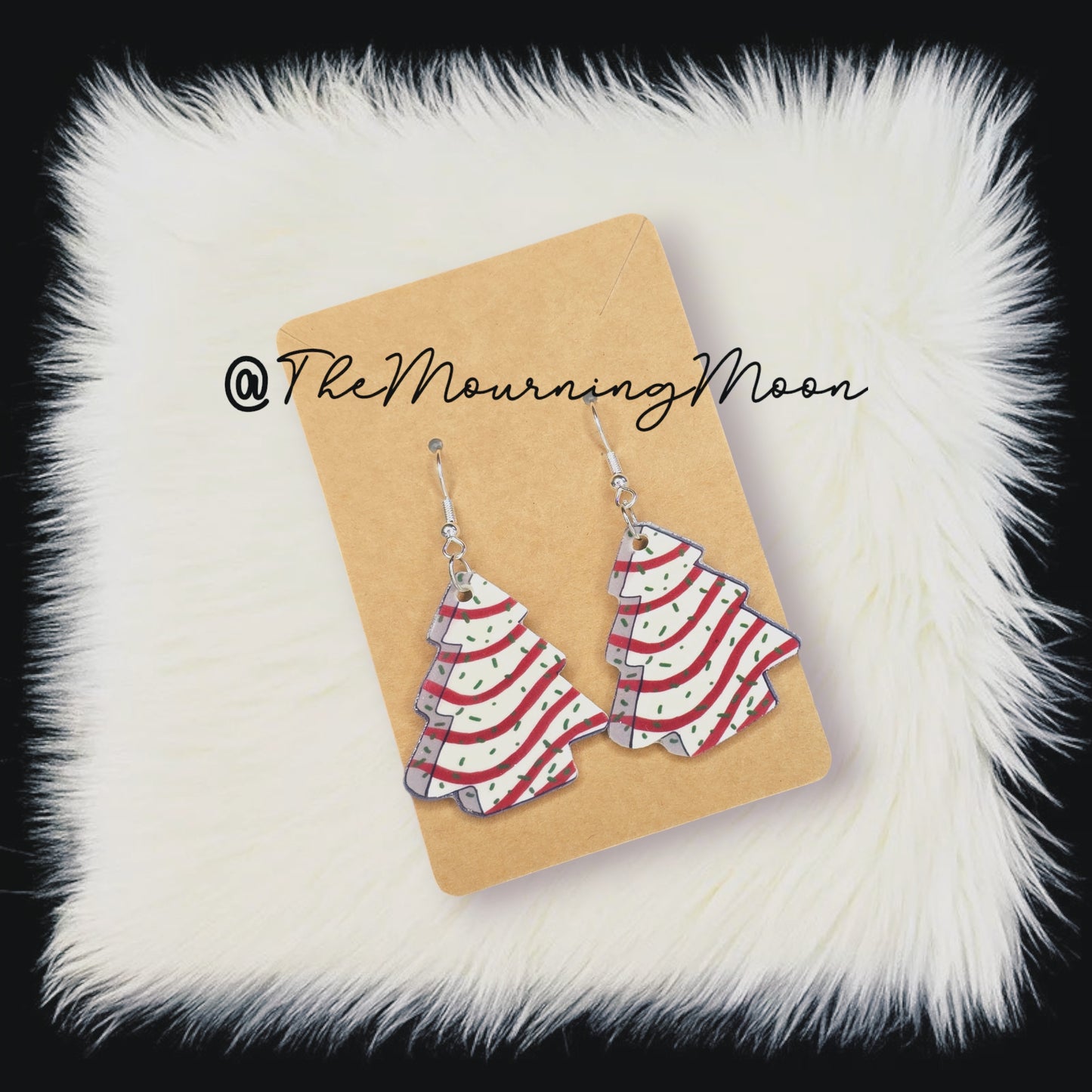 Christmas tree cake earrings