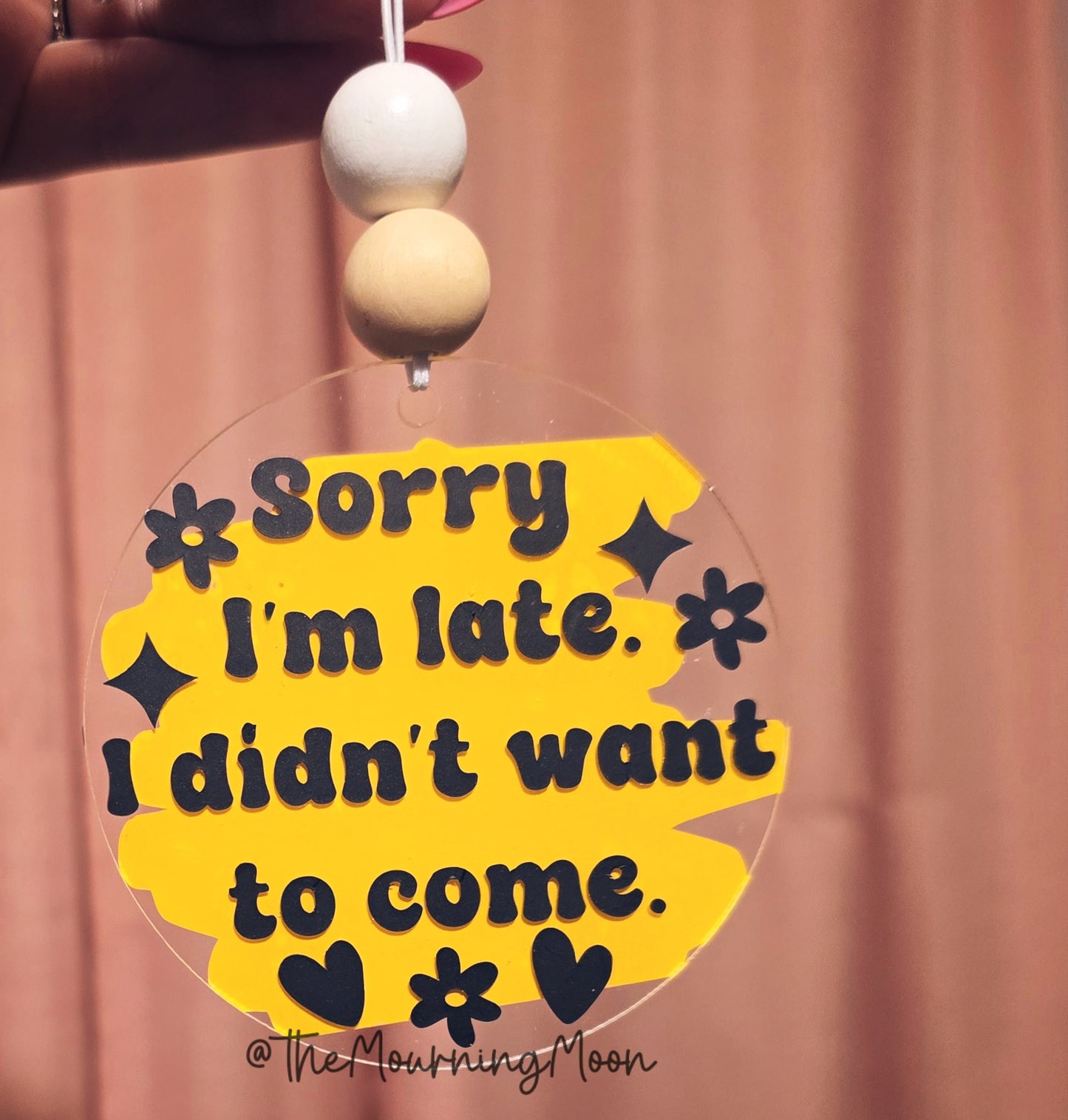 Sorry I'm late car charm