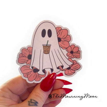 Iced coffee ghost sticker