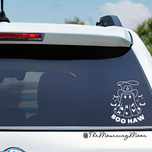 Boo haw car decal