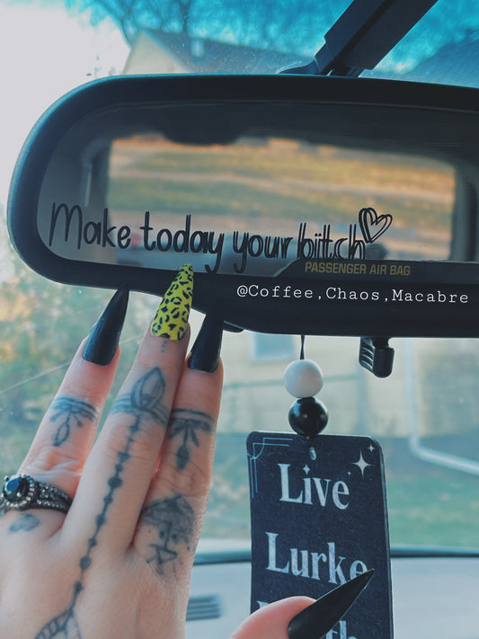 Review mirror decal