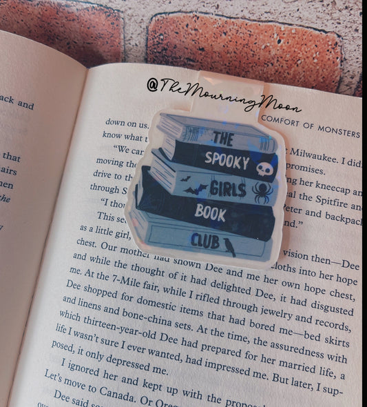 Spooky girls bookclub magnetic bookmark