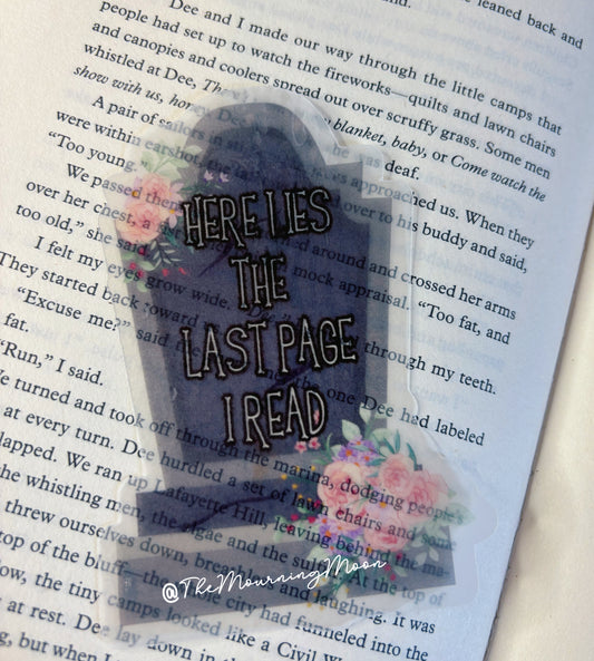 Here lies the last page bookmark