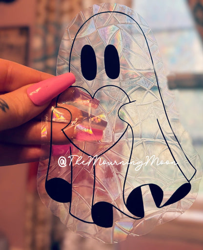 Heart ghost sun catcher window cling