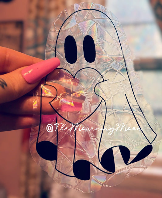 Heart ghost sun catcher window cling
