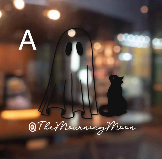 Ghost and cat decal