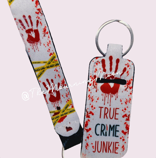 True crime junkie keyfob wristlet