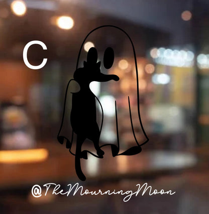 Ghost and cat decal