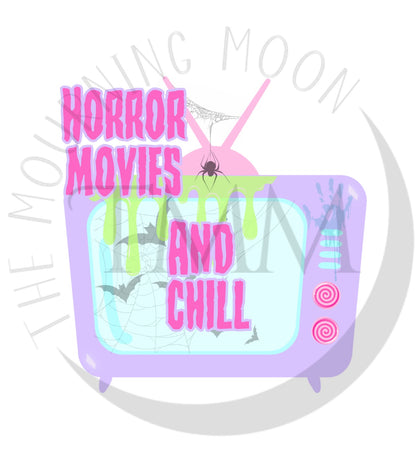 Horror movies and chill digital png download