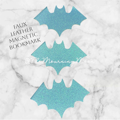 Magnetic faux leather bat bookmark