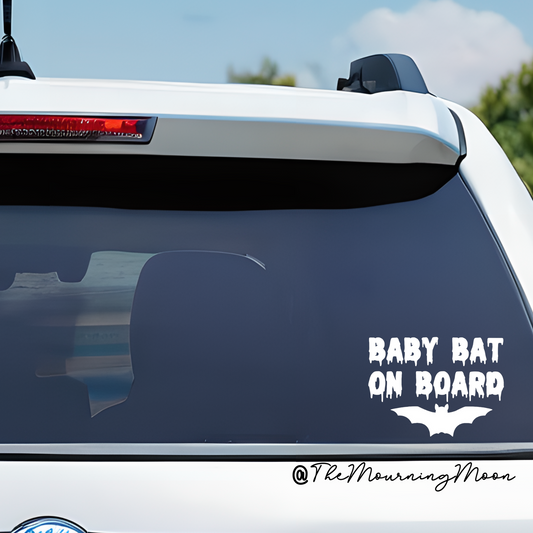 Baby bat on board decal