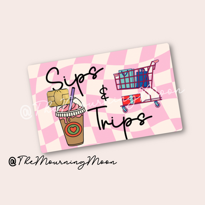 Sips & trips credit card skin