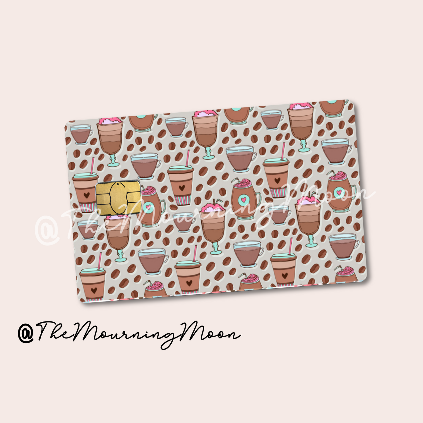 Coffee pattern credit card skin