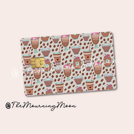 Coffee pattern credit card skin