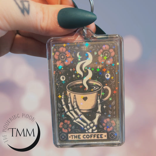 The coffee holographic keychain