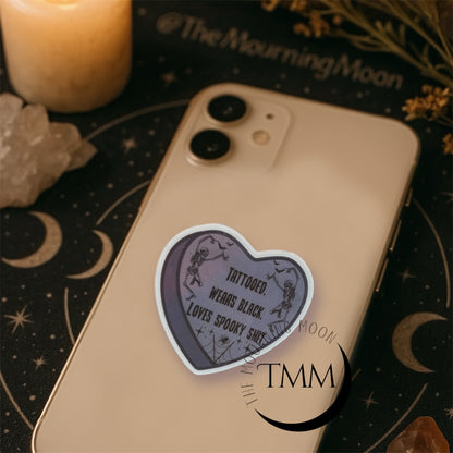 Loves spooky shit heart shaped phone grip