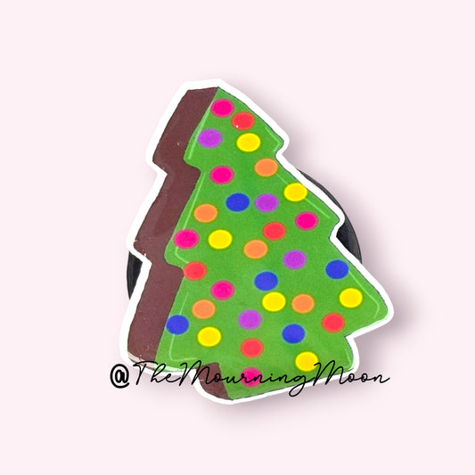 Chocolate christmas tree cake shaped phone grip