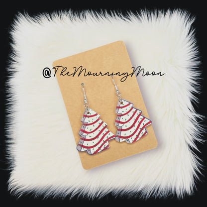 Christmas tree cake earrings
