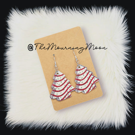 Christmas tree cake earrings