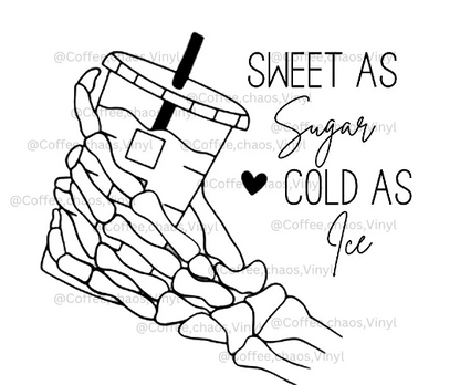 Skeleton iced coffee sweet as sugar png