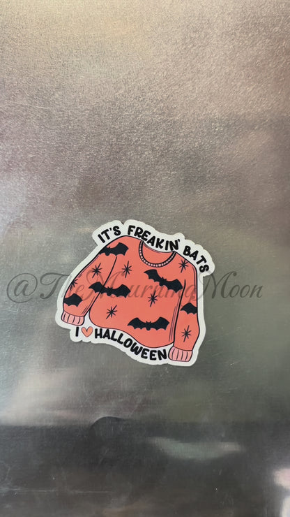 Spooky book stack magnet