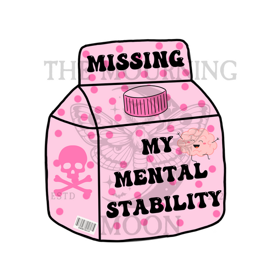 Milk carton mental stability png digital download